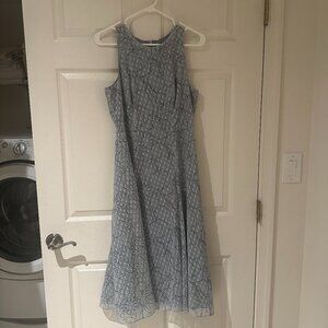 Banana Republic Jacquard  Light Blue and Silver Dress, Size 4, NWT